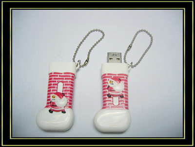 【U盤工廠 禮品U盤 圣誕靴子U盤 免費設計logo 32M-64G均可定】價格,廠家,圖片,U盤,深圳市金田興業(yè)科技發(fā)展-